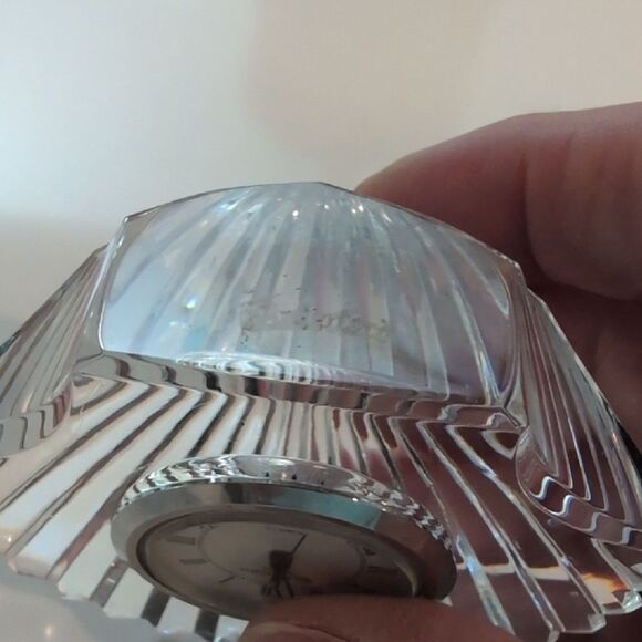 Waterford Crystal Shell Quartz Paperweight Desk Clock - Picture 5 of 6